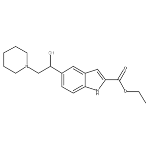 5-(1-Hydroxy-2-piperidin-1-yl-ethyl)-1H-indole-2-carboxylic acid ethyl ester结构式