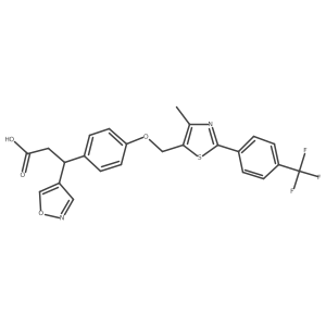 (3R)-3-[4-[[4-methyl-2-[4-(trifluoromethyl)phenyl]-1,3-thiazol-5-yl]methoxy]phenyl]-3-(1,2-oxazol-4-yl)propanoic acid Structure