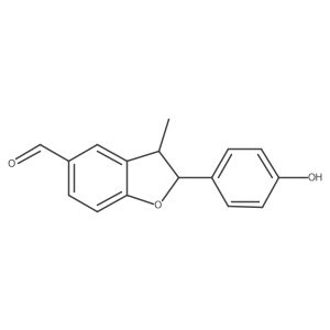 rel-(2R,3R)-2,3-Dihydro-2-(4-hydroxyphenyl)-3-methyl-5-benzofurancarboxaldehyde Structure