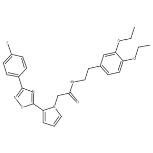 N-[2-(3,4-diethoxyphenyl)ethyl]-2-{2-[3-(4-fluorophenyl)-1,2,4-oxadiazol-5-yl]-1H-pyrrol-1-yl}acetamide Structure