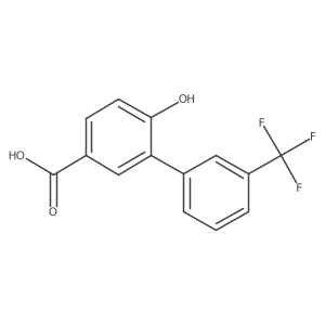 6-Hydroxy-3'-(trifluoromethyl)biphenyl-3-carboxylic acid结构式