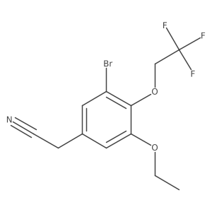 2-[3-Bromo-5-ethoxy-4-(2,2,2-trifluoroethoxy)phenyl]acetonitrile Structure