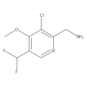 2-(Aminomethyl)-3-chloro-5-(difluoromethyl)-4-methoxypyridine Structure