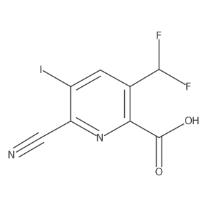 6-Cyano-3-(difluoromethyl)-5-iodopicolinic acid结构式