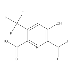 2-(Difluoromethyl)-3-hydroxy-5-(trifluoromethyl)pyridine-6-carboxylic acid结构式