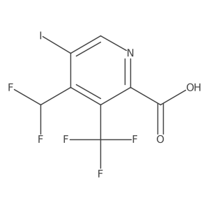 4-(Difluoromethyl)-5-iodo-3-(trifluoromethyl)picolinic acid Structure
