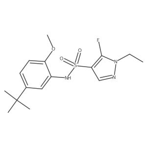 N-(5-(tert-Butyl)-2-methoxyphenyl)-1-ethyl-5-fluoro-1H-pyrazole-4-sulfonamide Structure