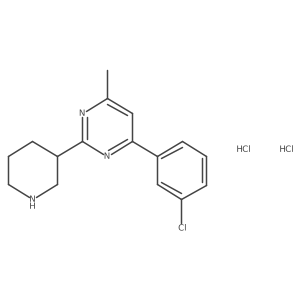 4-(3-Chlorophenyl)-6-methyl-2-piperidin-3-ylpyrimidine dihydrochloride结构式