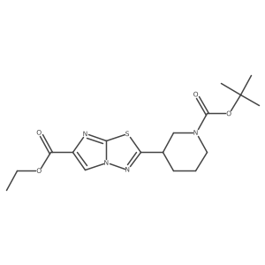 Ethyl 2-(1-(tert-butoxycarbonyl)piperidin-3-yl)imidazo[2,1-b][1,3,4]thiadiazole-6-carboxylate Structure