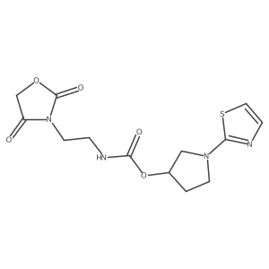 1-(Thiazol-2-yl)pyrrolidin-3-yl (2-(2,4-dioxooxazolidin-3-yl)ethyl)carbamate Structure