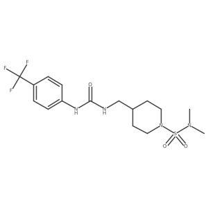N,N-dimethyl-4-((3-(4-(trifluoromethyl)phenyl)ureido)methyl)piperidine-1-sulfonamide结构式