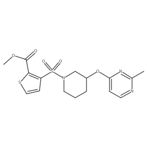 Methyl 3-((3-((2-methylpyrimidin-4-yl)oxy)piperidin-1-yl)sulfonyl)thiophene-2-carboxylate Structure
