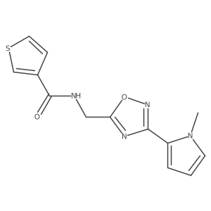 N-((3-(1-methyl-1H-pyrrol-2-yl)-1,2,4-oxadiazol-5-yl)methyl)thiophene-3-carboxamide Structure