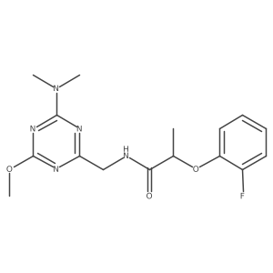 N-{[4-(dimethylamino)-6-methoxy-1,3,5-triazin-2-yl]methyl}-2-(2-fluorophenoxy)propanamide结构式