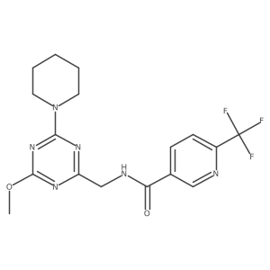 N-((4-methoxy-6-(piperidin-1-yl)-1,3,5-triazin-2-yl)methyl)-6-(trifluoromethyl)nicotinamide Structure