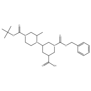 1-[(Benzyloxy)carbonyl]-5-[(2S)-4-[(tert-butoxy)carbonyl]-2-methylpiperazin-1-yl]piperidine-3-carboxylic acid Structure