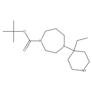tert-Butyl 4-(4-ethylpiperidin-4-yl)-1,4-diazepane-1-carboxylate结构式