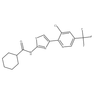 N-{4-[3-chloro-5-(trifluoromethyl)pyridin-2-yl]-1,3-thiazol-2-yl}cyclohexanecarboxamide Structure