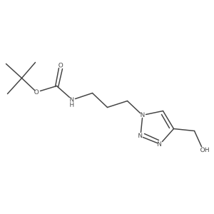 tert-butyl (3-(4-(hydroxymethyl)-1H-1,2,3-triazol-1-yl)propyl)carbamate结构式