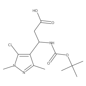 (3S)-3-{[(tert-butoxy)carbonyl]amino}-3-(5-chloro-1,3-dimethyl-1H-pyrazol-4-yl)propanoic acid Structure