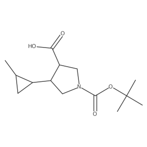 rac-(3R,4R)-1-[(tert-butoxy)carbonyl]-4-(2-methylcyclopropyl)pyrrolidine-3-carboxylic acid Structure