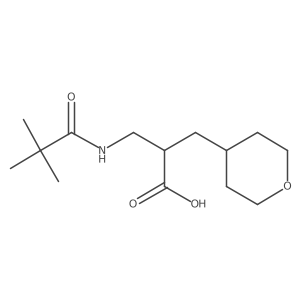 3-(2,2-Dimethylpropanamido)-2-[(oxan-4-yl)methyl]propanoic acid Structure