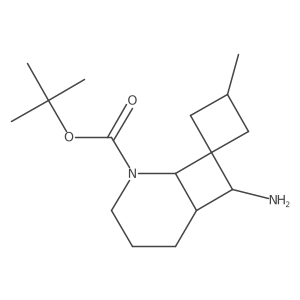 Tert-butyl 8-amino-3'-methyl-5-azaspiro[bicyclo[4.2.0]octane-7,1'-cyclobutane]-5-carboxylate结构式
