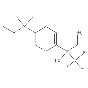 3-Amino-1,1,1-trifluoro-2-[4-(2-methylbutan-2-yl)cyclohex-1-en-1-yl]propan-2-ol结构式