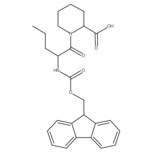 (2S)-1-[(2S)-2-({[(9H-fluoren-9-yl)methoxy]carbonyl}amino)pentanoyl]piperidine-2-carboxylic acid结构式