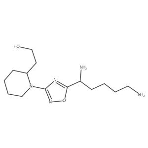 2-(1-{5-[(1S)-1,5-diaminopentyl]-1,2,4-oxadiazol-3-yl}piperidin-2-yl)ethan-1-ol结构式