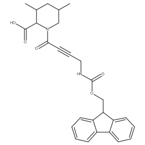 1-[4-({[(9H-fluoren-9-yl)methoxy]carbonyl}amino)but-2-ynoyl]-3,5-dimethylpiperidine-2-carboxylic acid结构式