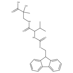3-[2-({[(9H-fluoren-9-yl)methoxy]carbonyl}amino)-3-methylbutanamido]-2-hydroxy-2-methylpropanoic acid结构式