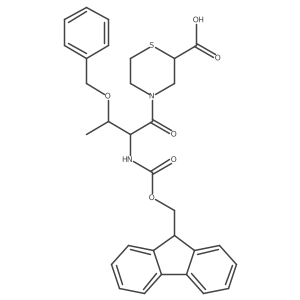 4-[3-(benzyloxy)-2-({[(9H-fluoren-9-yl)methoxy]carbonyl}amino)butanoyl]thiomorpholine-2-carboxylic acid结构式