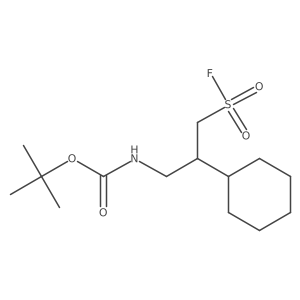 tert-butyl N-[2-cyclohexyl-3-(fluorosulfonyl)propyl]carbamate结构式
