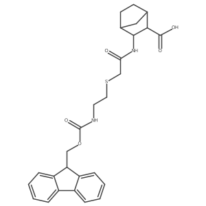 3-(2-{[2-({[(9H-fluoren-9-yl)methoxy]carbonyl}amino)ethyl]sulfanyl}acetamido)bicyclo[2.2.1]heptane-2-carboxylic acid结构式