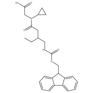 2-{N-cyclopropyl-3-[({[(9H-fluoren-9-yl)methoxy]carbonyl}amino)methyl]pentanamido}acetic acid Structure