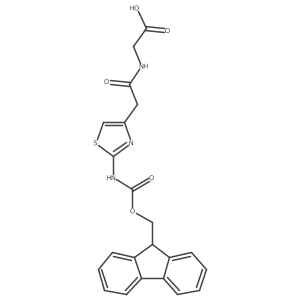 2-{2-[2-({[(9H-fluoren-9-yl)methoxy]carbonyl}amino)-1,3-thiazol-4-yl]acetamido}acetic acid结构式