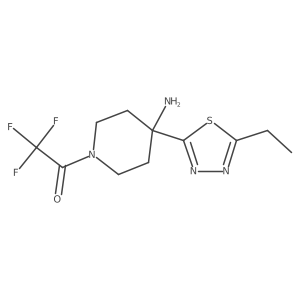 1-[4-Amino-4-(5-ethyl-1,3,4-thiadiazol-2-yl)piperidin-1-yl]-2,2,2-trifluoroethan-1-one结构式