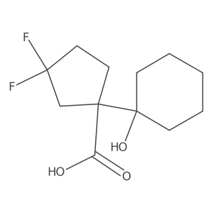 3,3-Difluoro-1-(1-hydroxycyclohexyl)cyclopentane-1-carboxylic acid结构式