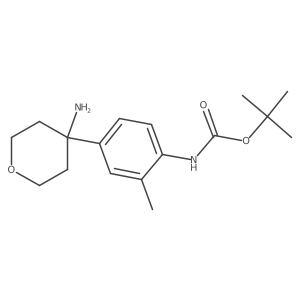 tert-butyl N-[4-(4-aminooxan-4-yl)-2-methylphenyl]carbamate结构式