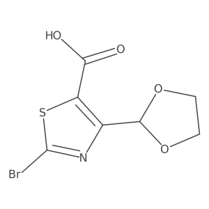 2-Bromo-4-(1,3-dioxolan-2-yl)-1,3-thiazole-5-carboxylic acid结构式