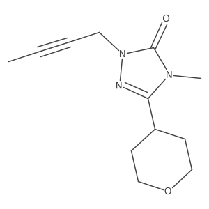 1-(but-2-yn-1-yl)-4-methyl-3-(oxan-4-yl)-4,5-dihydro-1H-1,2,4-triazol-5-one结构式