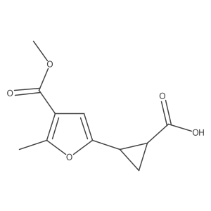 rac-(1R,2R)-2-[4-(methoxycarbonyl)-5-methylfuran-2-yl]cyclopropane-1-carboxylic acid Structure