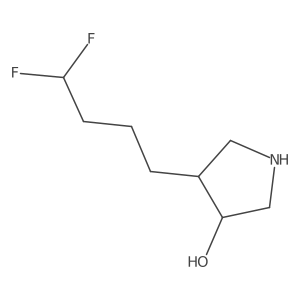 rac-(3R,4S)-4-(4,4-difluorobutyl)pyrrolidin-3-ol结构式
