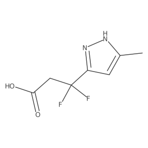 3,3-difluoro-3-(5-methyl-1H-pyrazol-3-yl)propanoic acid结构式