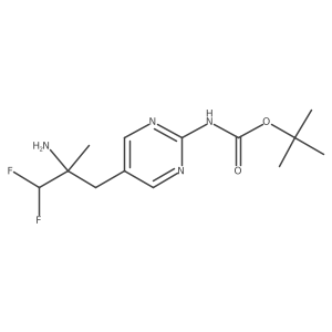 tert-butyl N-[5-(2-amino-3,3-difluoro-2-methylpropyl)pyrimidin-2-yl]carbamate Structure