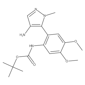 tert-butyl N-[2-(4-amino-1-methyl-1H-pyrazol-5-yl)-4,5-dimethoxyphenyl]carbamate结构式