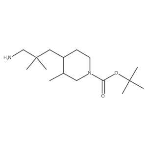 Tert-butyl 4-(3-amino-2,2-dimethylpropyl)-3-methylpiperidine-1-carboxylate结构式