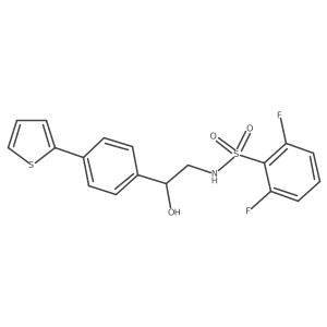 2,6-Difluoro-N-[2-hydroxy-2-(4-thiophen-2-ylphenyl)ethyl]benzenesulfonamide结构式