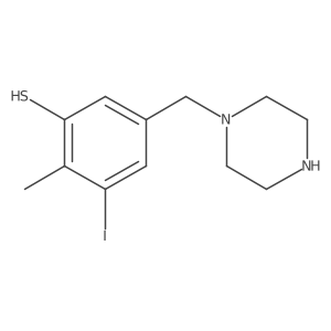 3-Iodo-2-methyl-5-[(piperazin-1-yl)methyl]benzene-1-thiol结构式